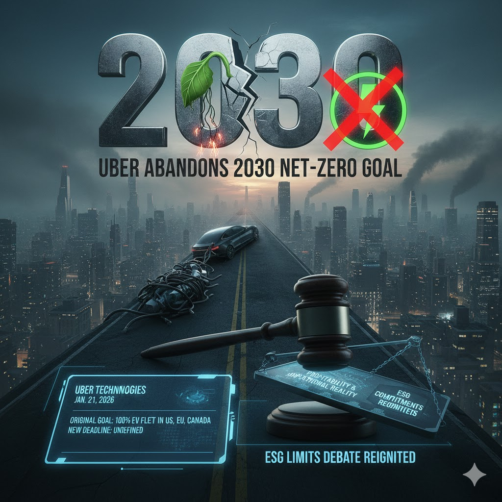 Uber abandona su objetivo de emisiones netas cero para 2030 y reaviva el debate sobre los límites del compromiso ESG