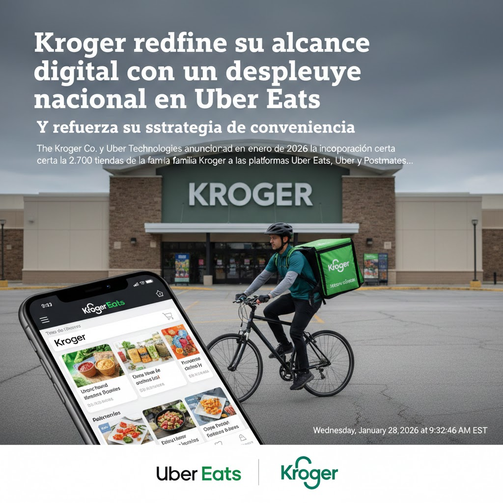 Kroger redefine su alcance digital con un despliegue nacional en Uber Eats y refuerza su estrategia de conveniencia